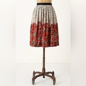 Anthropologie A-Line Floral Skirt